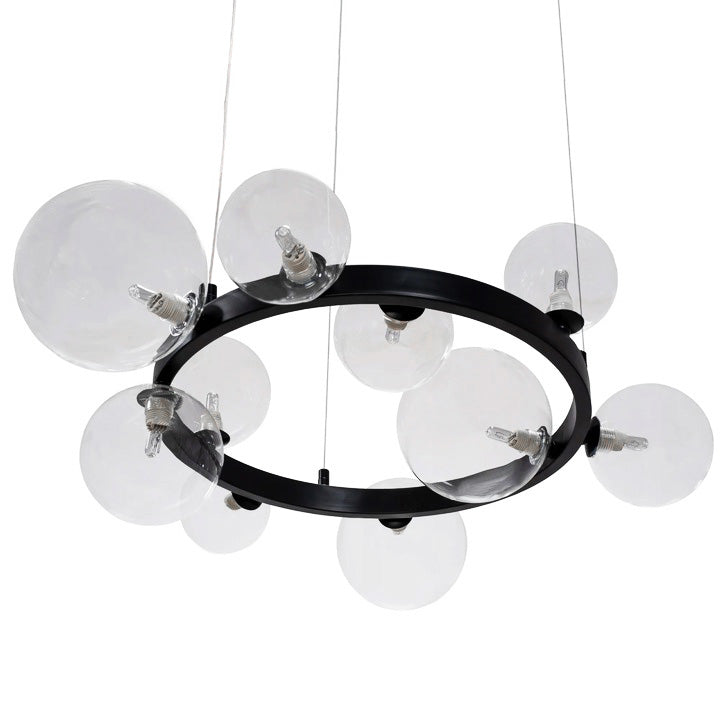 Lampa APP1159 czarna sufitowa żyrandol szklane kule