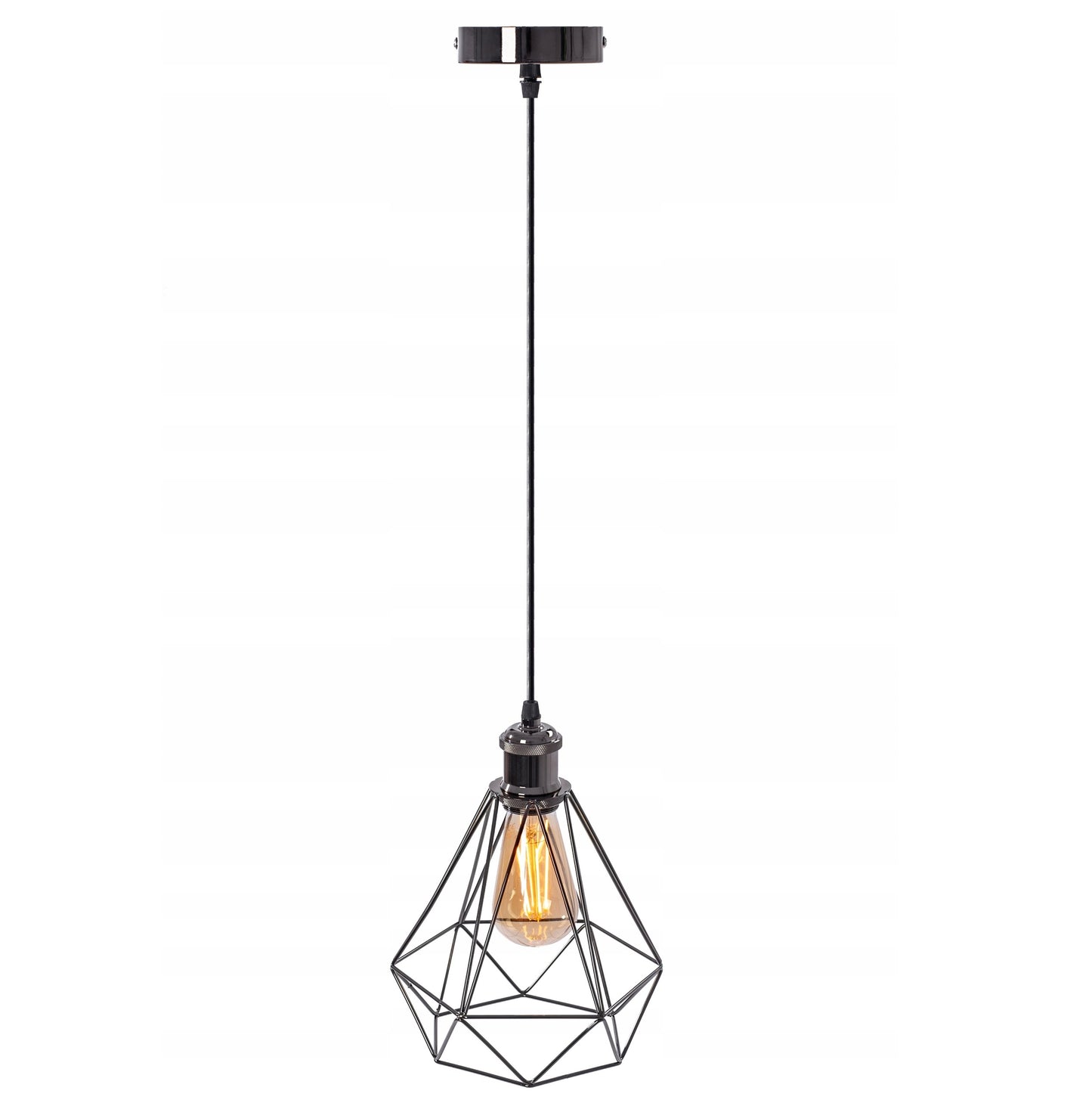 Lampa 392198 DIAMENT czarna sufitowa wisząca loft