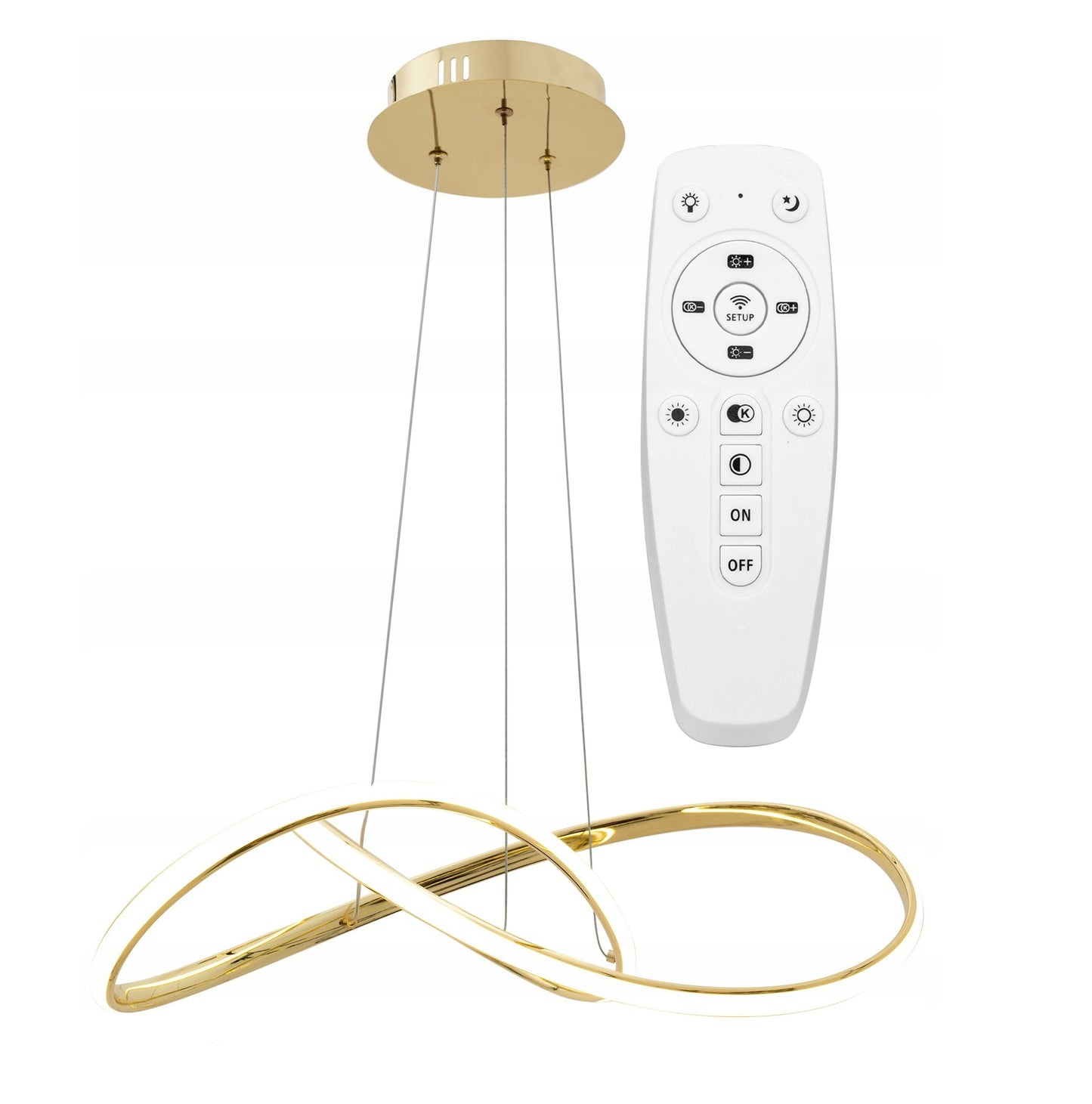 Lampa APP394 sufitowa LED żyrandol ZŁOTA + pilot