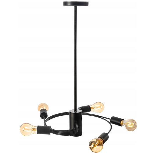 Lampa sufitowa żyrandol APP739 czarna 5 loft