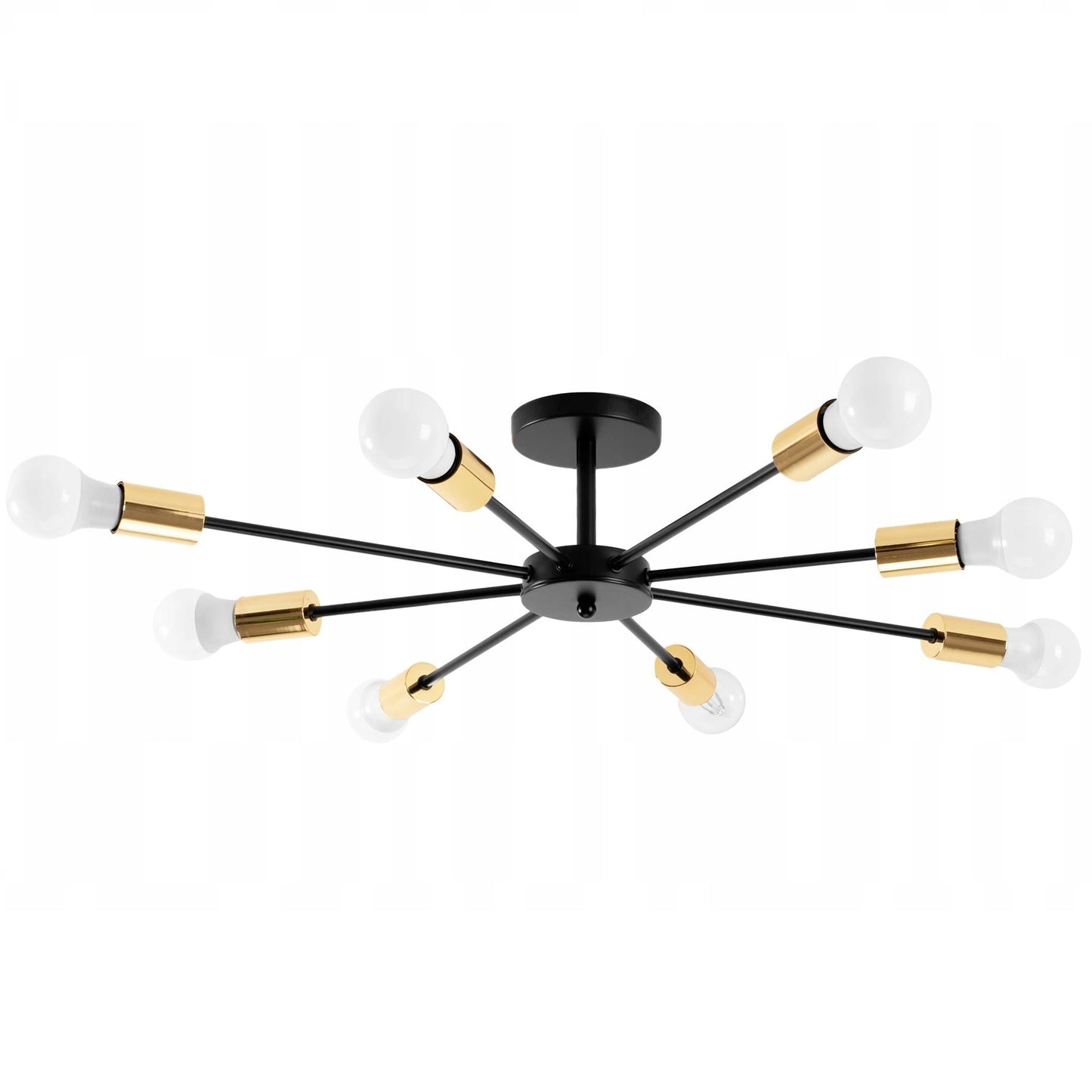 Lampa sufitowa pająk plafon APP502 czarna 8 ramion