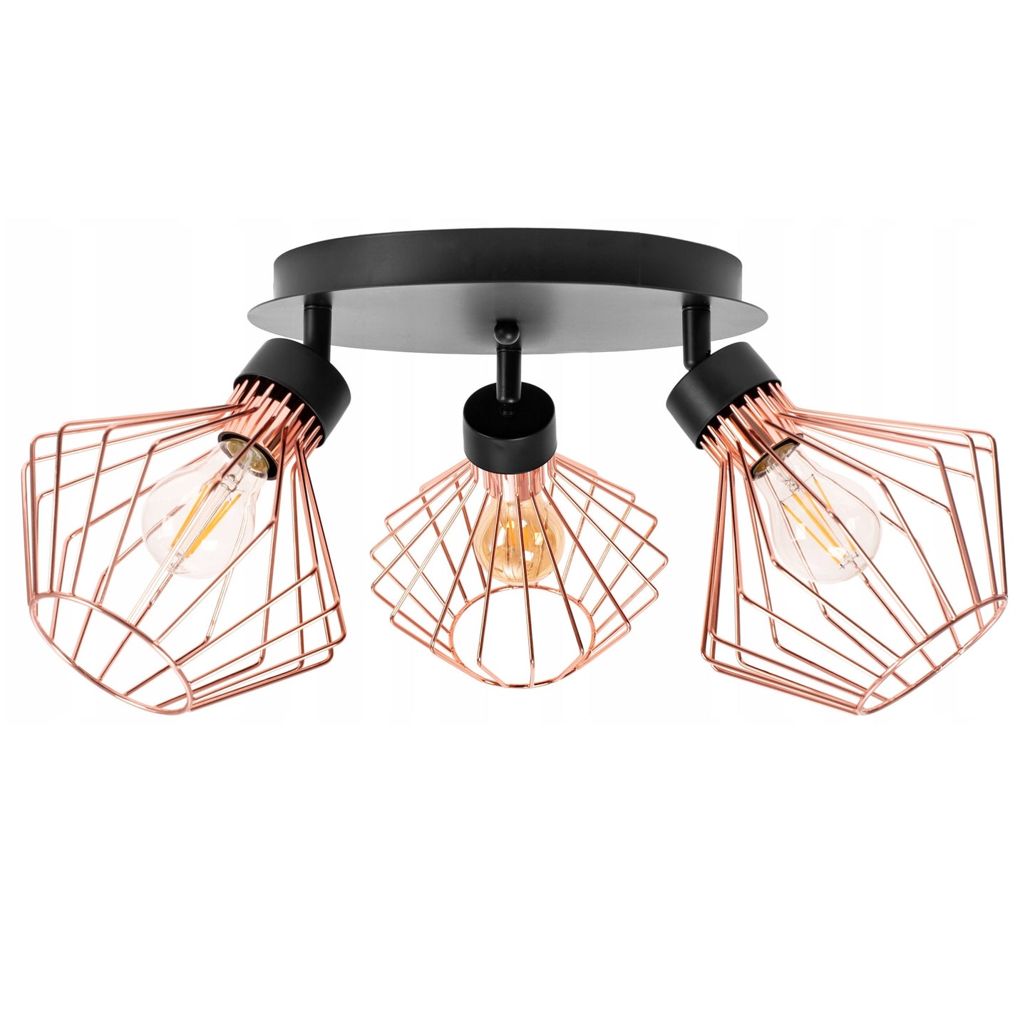 Lampa sufitowa APP536 metalowa plafon różowe złoto