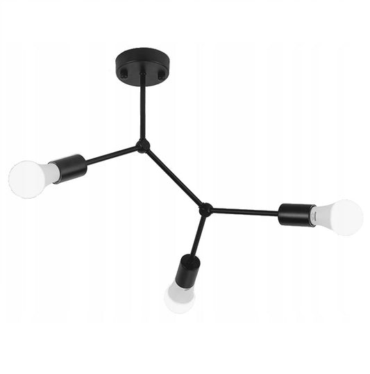 Lampa sufitowa żyrandol APP736 czarna 3 punkty E27