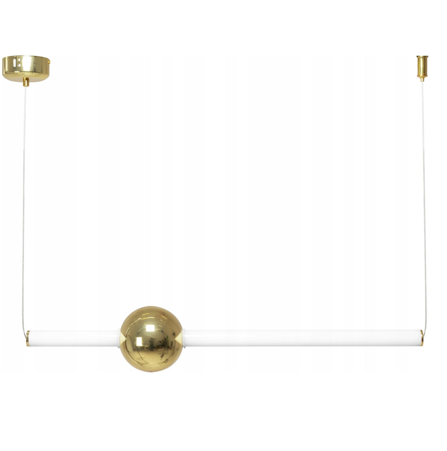 Lampa sufitowa LED nowoczesna biała złota kula