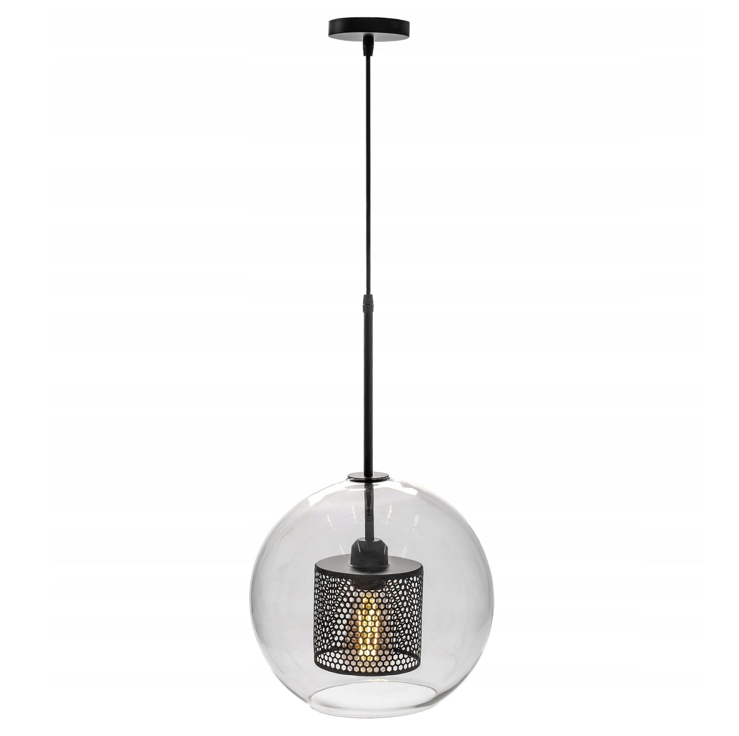 Lampa sufitowa APP558 czarna szklana kula 25 loft