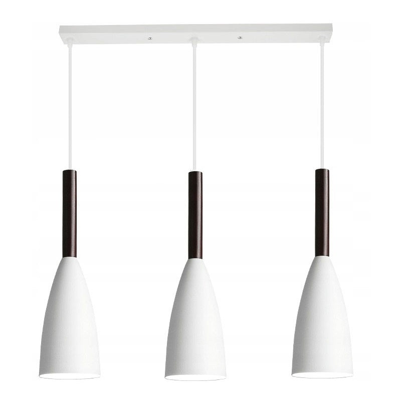Lampa sufitowa LETIZ 3 punkty metal + drewno biała