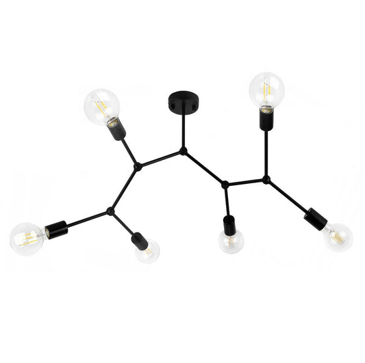 Lampa sufitowa żyrandol APP737 czarna 6 punkty E27