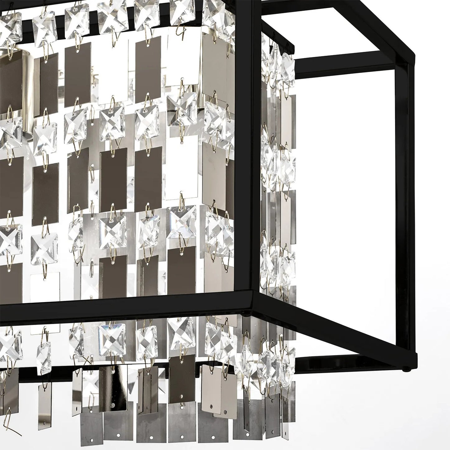 Lampa APP1112 czarny żyrandol kryształowy glamour