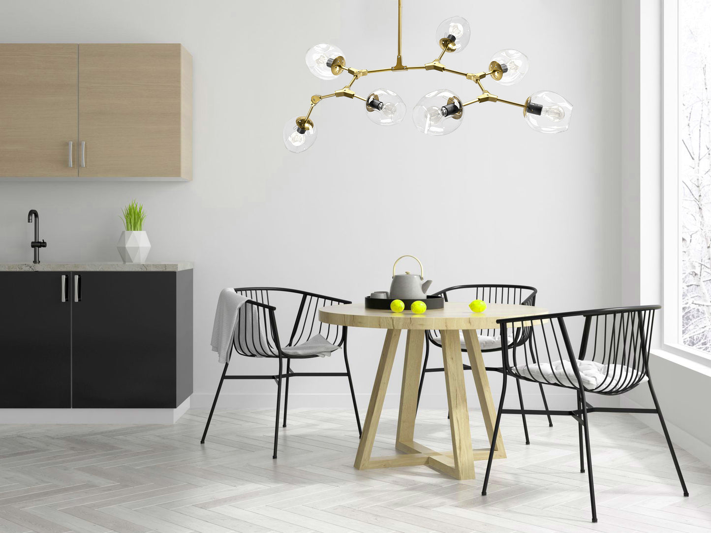 Lampa APP507 sufitowa żyrandol szklane kule złota