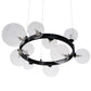 Lampa APP1159 czarna sufitowa żyrandol szklane kule