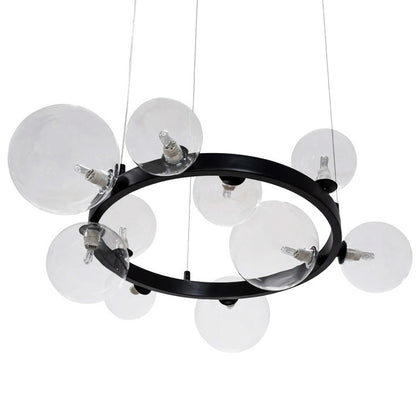 Lampa APP1159 czarna sufitowa żyrandol szklane kule