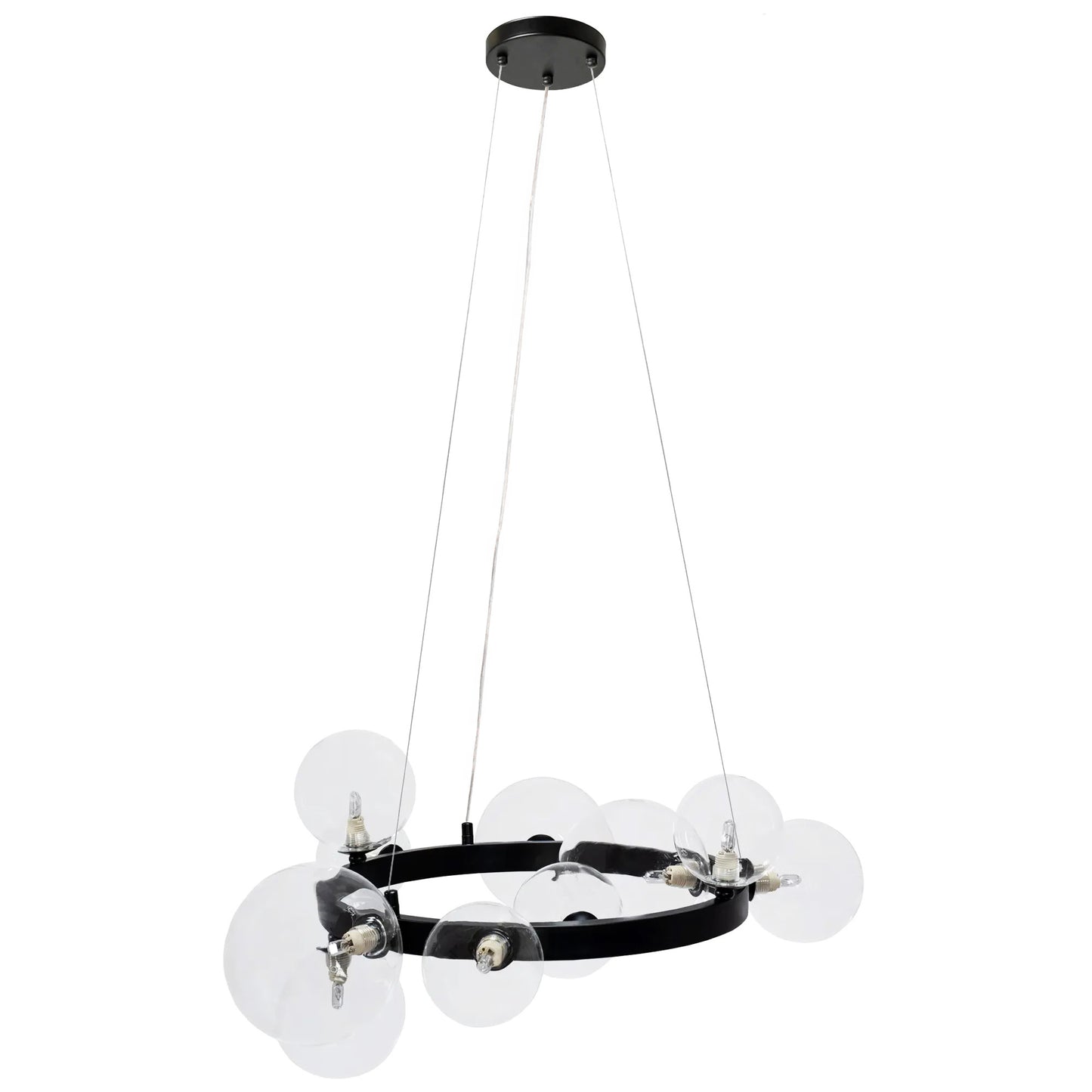 Lampa APP1159 czarna sufitowa żyrandol szklane kule