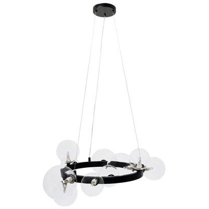 Lampa APP1159 czarna sufitowa żyrandol szklane kule