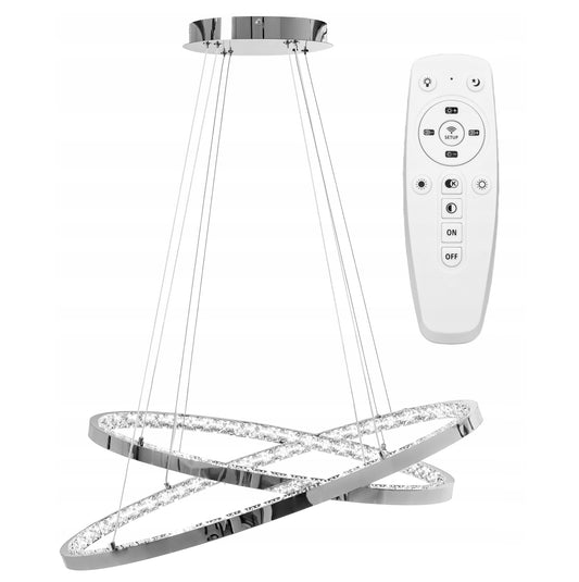 Lampa sufitowa LED żyrandol RING koła 57 70 pilot