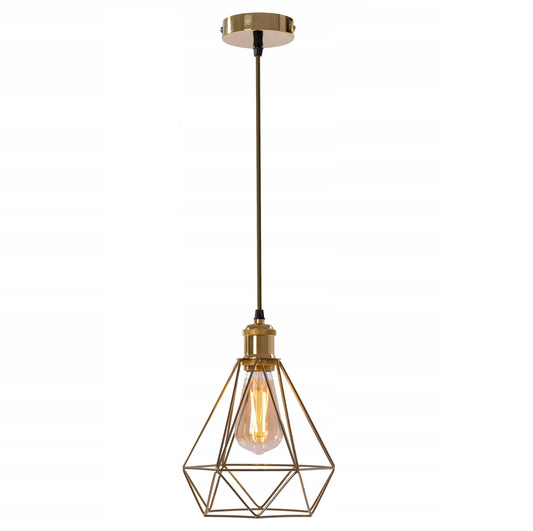 Lampa 392197 DIAMENT złota sufitowa wisząca loft