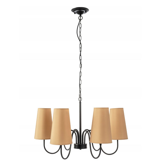 Lampa APP753 sufitowa żyrandol czarna beżowa 6
