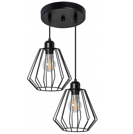 Lampa 392196 czarna sufitowa wisząca loft metalowa