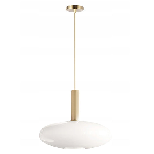 Lampa APP668 sufitowa szklana mleczna tuba złota