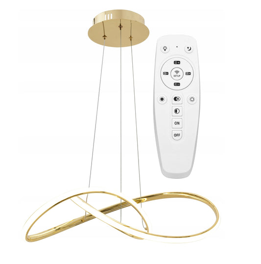 Lampa APP394 sufitowa LED żyrandol ZŁOTA + pilot