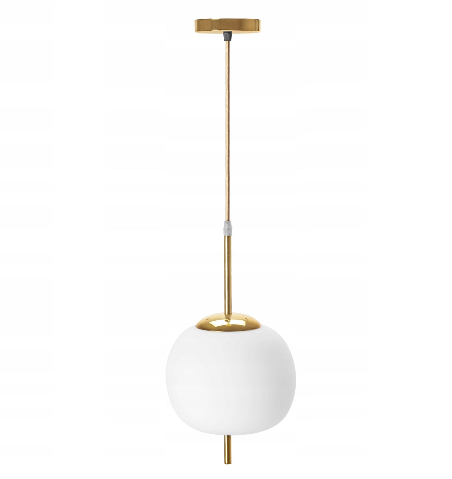 Lampa APP669 sufitowa złota biała mleczna kula
