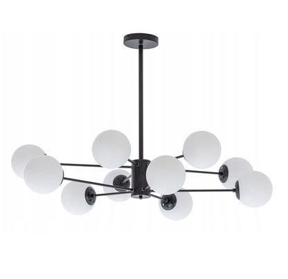 Lampa APP263 czarna sufitowa żyrandol białe kule
