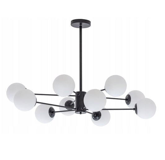Lampa APP263 czarna sufitowa żyrandol białe kule