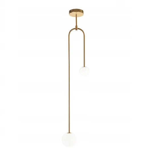 Lampa APP964 sufitowa wisząca kule mleczne złota