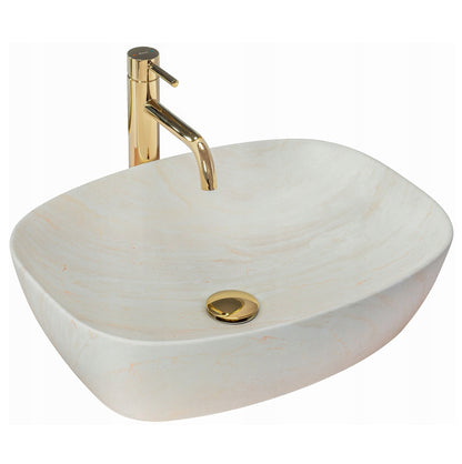 Umywalka FREJA IVORY kamień ceramiczna nablatowa