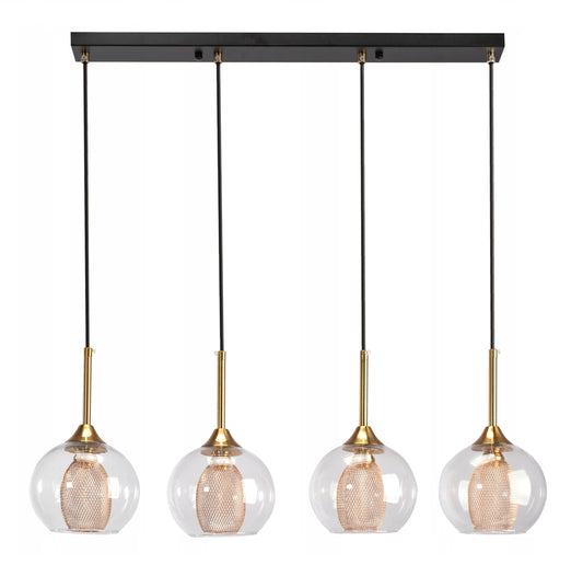 Lampa APP899 sufitowa glamour szklane kule złota