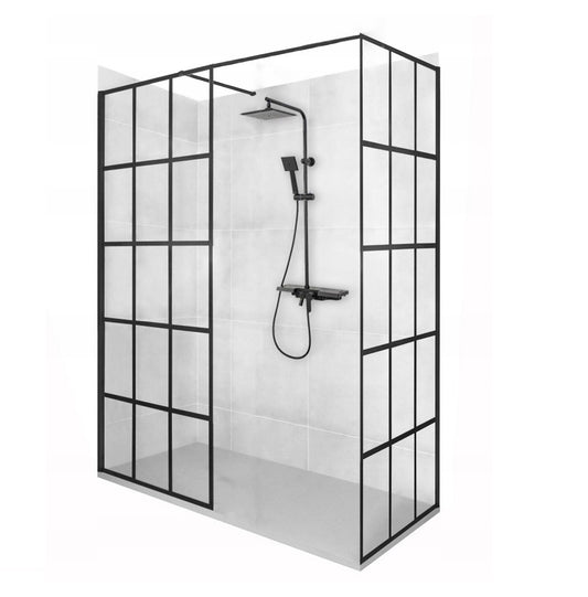 Kabina REA BLER-1 110x190 prysznicowa czarna Walk-in 8