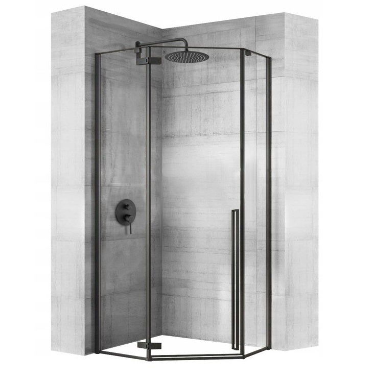 Kabina DIAMOND 90x90 czarna prysznicowa uchylna