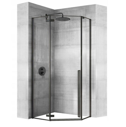 Kabina DIAMOND 90x90 czarna prysznicowa uchylna