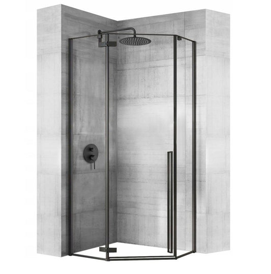 Kabina DIAMOND 90x90 czarna prysznicowa uchylna