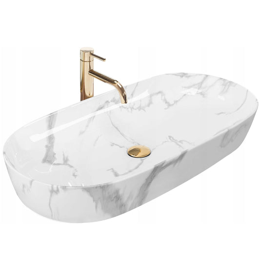 Umywalka CLEO 81 MARMO nablatowa ceramiczna biała