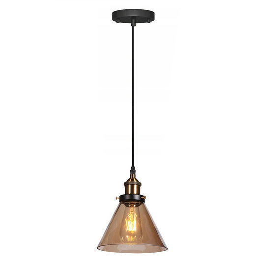 Lampa VERTO A BR sufitowa dymiona szklana brązowa