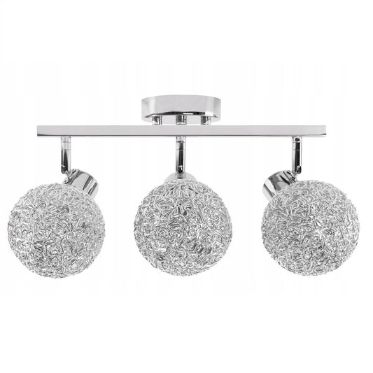Lampa sufitowa plafon APP672 srebrna kula glamour