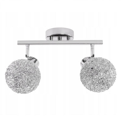 Lampa sufitowa plafon APP671 srebrna kula glamour