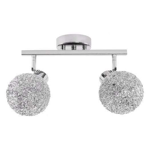 Lampa sufitowa plafon APP671 srebrna kula glamour