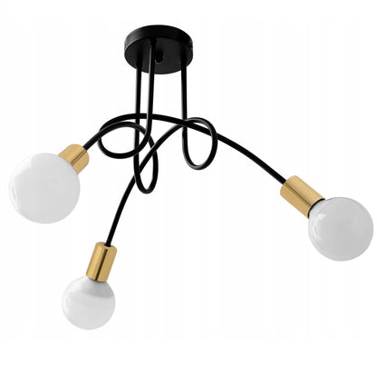 Lampa sufitowa żyrandol APP517 czarna złota 3