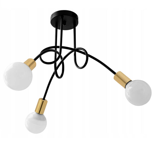 Lampa sufitowa żyrandol APP517 czarna złota 3