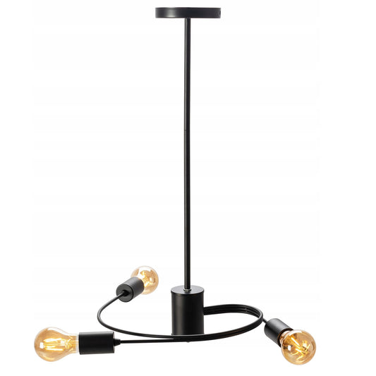Lampa sufitowa żyrandol APP740 czarna 3 loft