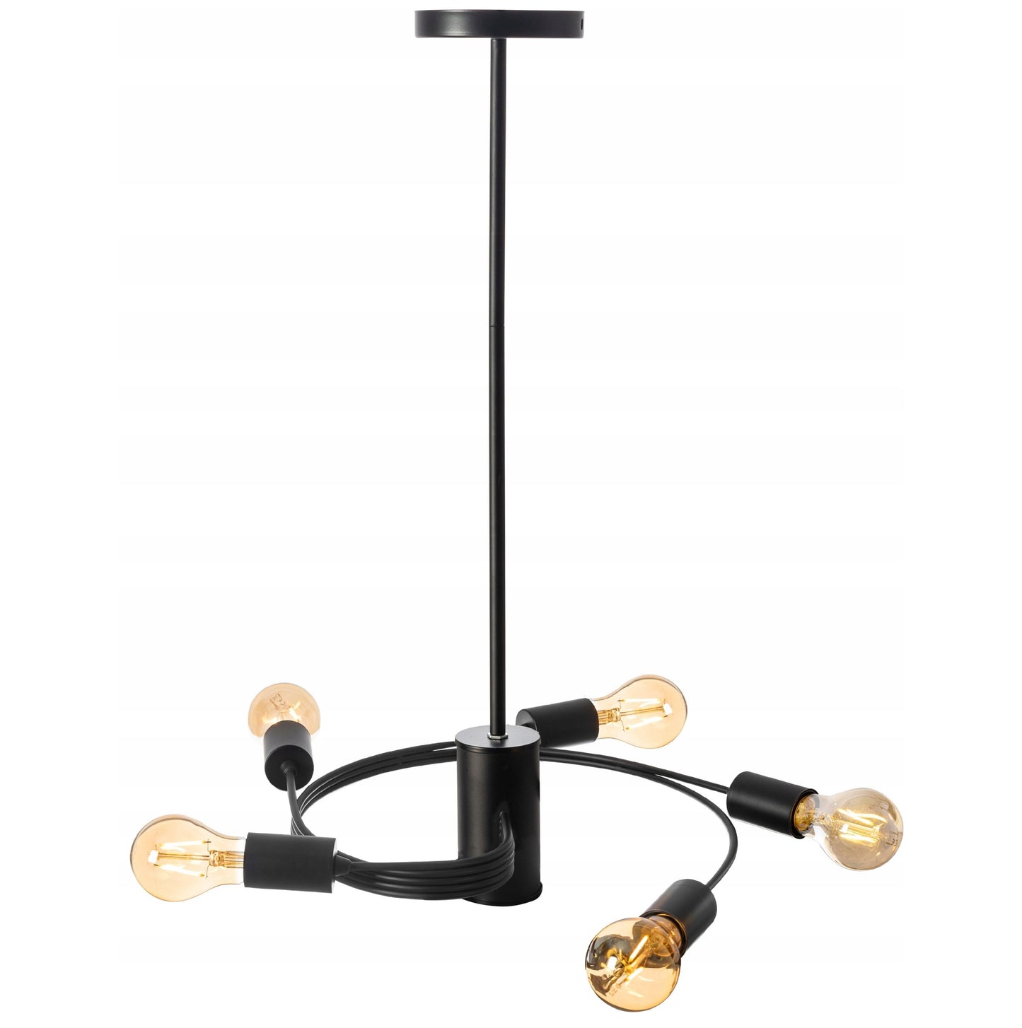 Lampa sufitowa żyrandol APP739 czarna 5 loft