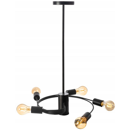 Lampa sufitowa żyrandol APP739 czarna 5 loft