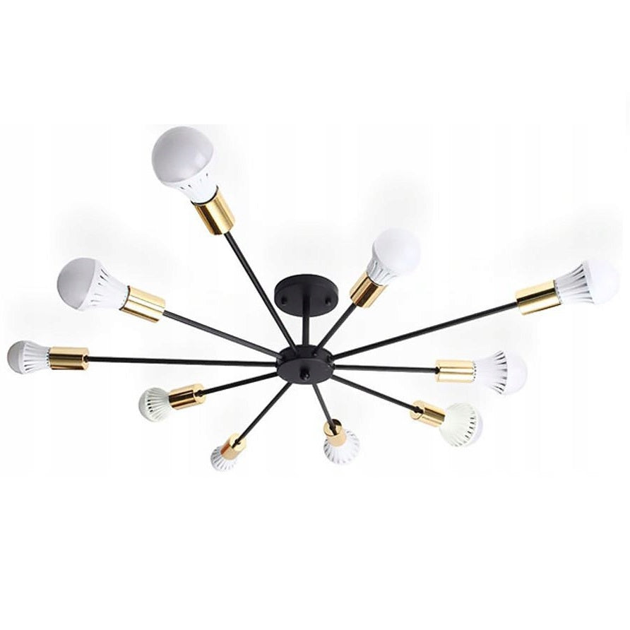 Lampa sufitowa pająk APP503 czarna 10 ramion