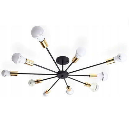 Lampa sufitowa pająk APP503 czarna 10 ramion
