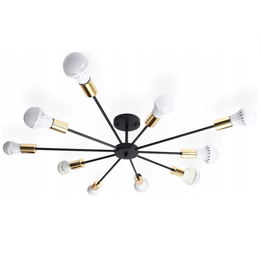 Lampa sufitowa pająk APP503 czarna 10 ramion