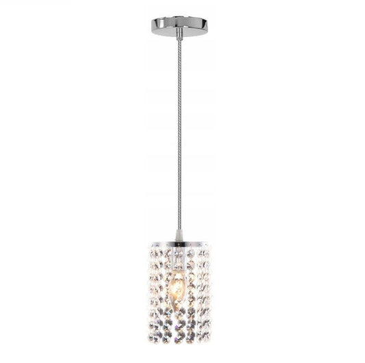 Lampa sufitowa wisząca APP730 srebrna kryształowa
