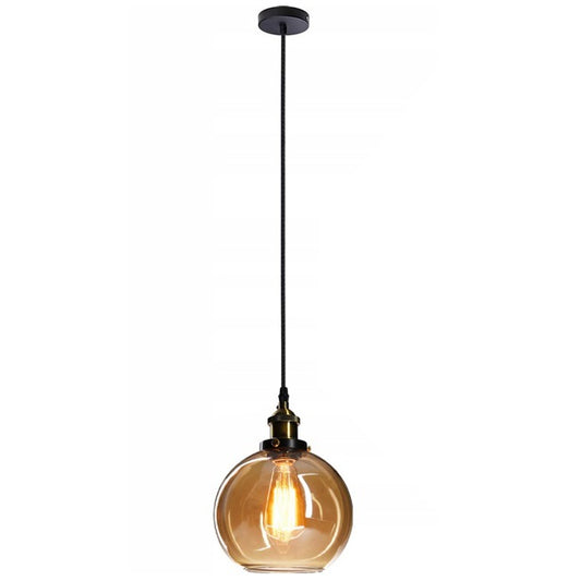 Lampa sufitowa VERTO B szklana brązowe szkło metal