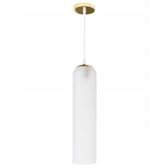 Lampa sufitowa szklana mleczna biała APP665 złota