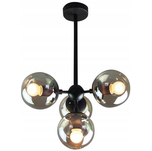 Lampa sufitowa czarna żyrandol APP268 szklane kule